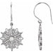 Ladies Natural Diamond Vintage-Inspired Earrings — Sterling Silver