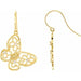 Ladies 1/6 Natural Daimond Floral Butterfly Earrings — 14K Yellow Gold