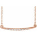 Ladies Natural Diamond Curved Bar Necklace (I1, G-H) — 14K Rose Gold