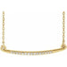 Ladies Natural Diamond Curved Bar Necklace (I1, G-H) — 14K Yellow Gold