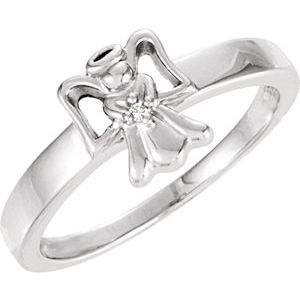 Ladies Natural Diamond Youth Angel Ring (SI1, G-H) — 14K White Gold