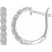 Ladies Natural Diamond Hoop Earrings (I1, H+) — 14K White Gold