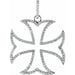 Ladies Natural Diamond Maltese Cross Pendant (I1, G-H) — 14K White Gold