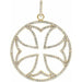 Ladies Natural Diamond Cross Pendant (I1, G-H) — 14K Yellow Gold