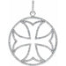 Ladies Natural Diamond Cross Pendant (I1, G-H) — 14K White Gold