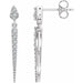 Ladies Natural Diamond Spike Earrings — 14K White Gold