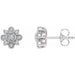 Ladies Natural Diamond Vintage-Inspired Earrings — 14K White Gold