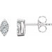Ladies Natural Diamond Cluster Earrings — 14K White Gold