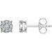 Ladies Natural Diamond Cluster Earrings — 14K White Gold