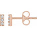 Ladies Natural Diamond Bar Earrings — 14K Rose Gold
