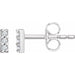 Ladies Natural Diamond Bar Earrings — 14K White Gold