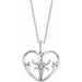 Ladies Natural Diamond Heart Necklace (I2, H+) — Sterling Silver
