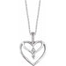 Ladies Natural Diamond Heart Necklace (I2, H+) — Sterling Silver