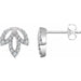 Ladies Natural Diamond Leaf Earrings — 14K White Gold
