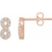 Ladies Natural Diamond Infinity Earrings — 14K Rose Gold