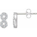Ladies Natural Diamond Infinity Earrings — 14K White Gold