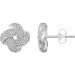Ladies Natural Diamond Knot Earrings — 14K White Gold