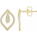 Ladies Natural Diamond Freeform Earrings — 14K Yellow Gold