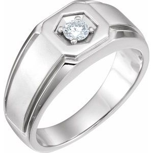 Ladies Natural Diamond Ring (I1, G-H) — 14K White Gold