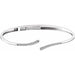 Ladies Natural Diamond Bypass Hinged Cuff Bracelet (I1, H+) — 14K White Gold