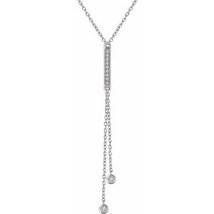 Ladies Natural Diamond Y Necklace (I1, H+) — 14K White Gold