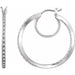Ladies Natural Diamond Inside-Outside Hoop Earrings (I1, H+) — 14K White Gold