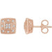 Ladies Natural Diamond Cluster Earrings — 14K Rose Gold