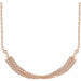 Ladies Natural Diamond Twisted Bar Necklace (I1, H+) — 14K Rose Gold