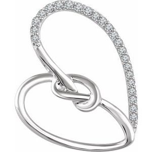 Ladies Natural Diamond Heart Pendant (I2, H+) — Sterling Silver