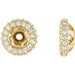 Ladies Natural Diamond Earrings Jacket — 14K Yellow Gold