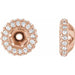 Ladies Natural Diamond Earrings Jacket — 14K Rose Gold