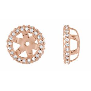 Ladies Natural Diamond Earring Jackets — 14K Rose Gold