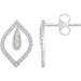 Ladies Natural Diamond Freeform Earrings — 14K White Gold