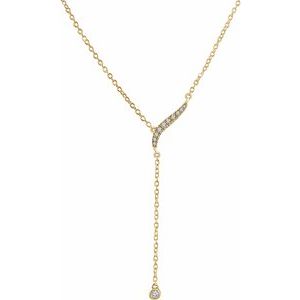 Ladies Natural Diamond Y Necklace (I1, H+) — 14K Yellow Gold
