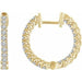 Ladies Natural Diamond Inside-Outside 20.1 mm Hoop Earrings (I1, H+) — 14K Yellow Gold