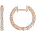 Ladies Natural Diamond Inside-Outside 20.1 mm Hoop Earrings (I1, H+) — 14K Rose Gold