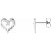 Ladies Natural Diamond Heart Earrings (I1, G-H) — Sterling Silver