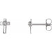 Ladies 7x5 mm Natural Diamond Cross Earrings (Si1, G-H) — 14K White Gold