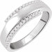 Ladies Natural Diamond Bypass Ring (I1, H+) — 14K White Gold