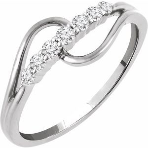 Ladies Natural Diamond Ring (I1, H+) — 14K White Gold
