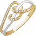 Ladies 14K White/ Natural Diamond Negative Space Ring (I1, H+) — 14K White/Yellow Gold