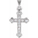 Ladies Natural Diamond Cross Pendant — 14K White Gold
