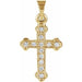 Ladies Natural Diamond Cross Pendant — 14K Yellow Gold