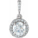 Ladies Natural Diamond Halo-Style Pendant (Si2-Si3, G-H) — Platinum
