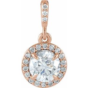 Ladies Natural Diamond Halo-Style Pendant (I1, G-H) — 14K Rose Gold