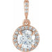 Ladies Natural Diamond Halo-Style Pendant (I1, G-H) — 14K Rose Gold