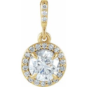 Ladies Natural Diamond Halo-Style Pendant (I1, G-H) — 14K Yellow Gold