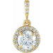 Ladies Natural Diamond Halo-Style Pendant (I1, G-H) — 14K Yellow Gold