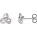 Ladies Natural Diamond Knot Earrings — 14K White Gold