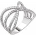 Ladies Natural Diamond Criss-Cross Ring (I1, H+) — 14K White Gold